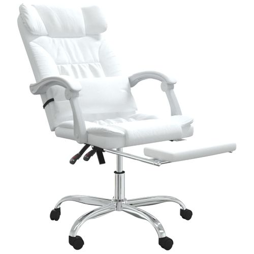 Fauteuil De Massage Inclinable De Bureau Informatique Étude Simili Blanc 02_00253