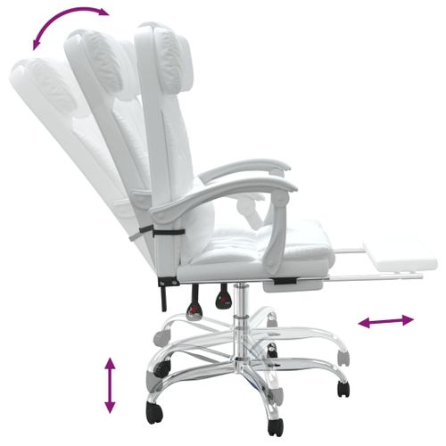 Fauteuil De Massage Inclinable De Bureau Informatique Étude Simili Blanc 02_00253