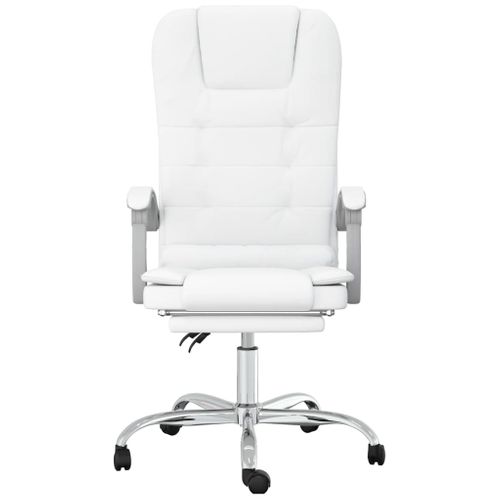 Fauteuil De Massage Inclinable De Bureau Informatique Étude Simili Blanc 02_00253