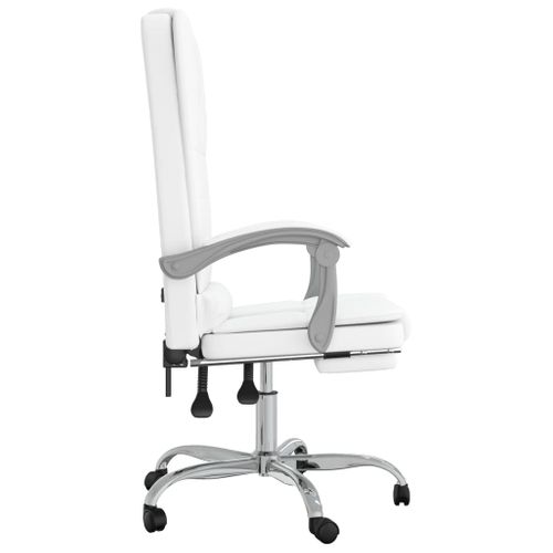 Fauteuil De Massage Inclinable De Bureau Informatique Étude Simili Blanc 02_00253