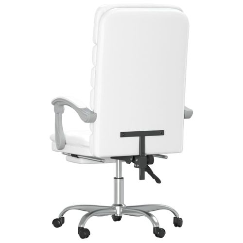 Fauteuil De Massage Inclinable De Bureau Informatique Étude Simili Blanc 02_00253