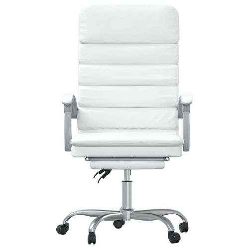 Fauteuil De Massage Inclinable De Bureau Informatique Étude Simili Blanc 02_00253