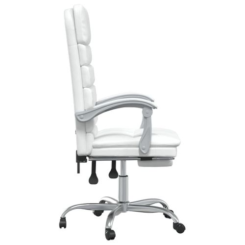 Fauteuil De Massage Inclinable De Bureau Informatique Étude Simili Blanc 02_00253