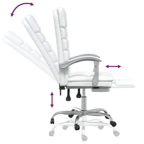 Fauteuil De Massage Inclinable De Bureau Informatique Étude Simili Blanc 02_00253