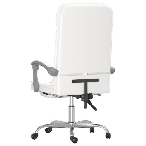 Fauteuil De Massage Inclinable De Bureau Informatique Étude Simili Blanc 02_00254