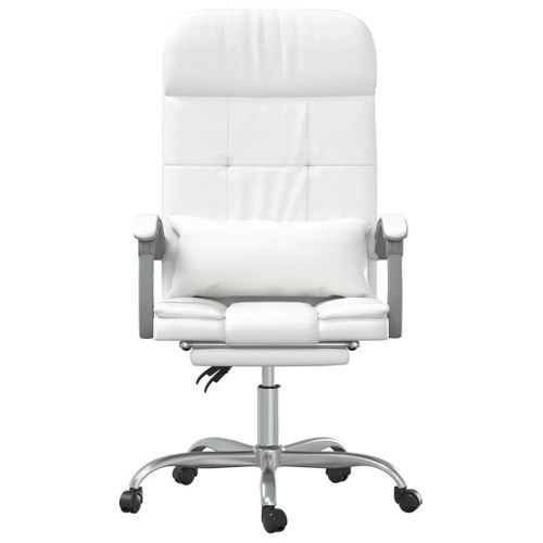 Fauteuil De Massage Inclinable De Bureau Informatique Étude Simili Blanc 02_00254