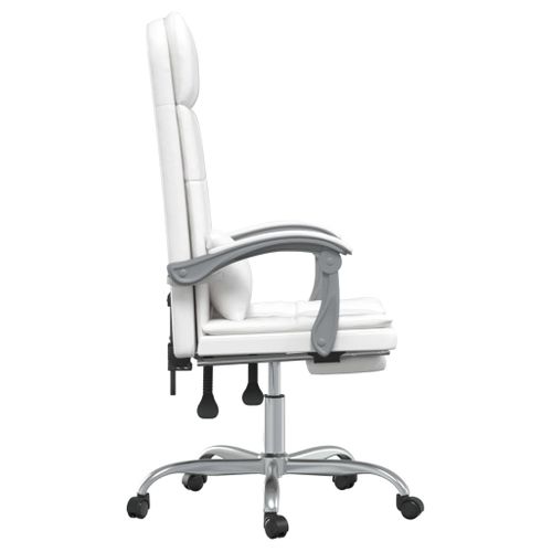 Fauteuil De Massage Inclinable De Bureau Informatique Étude Simili Blanc 02_00254