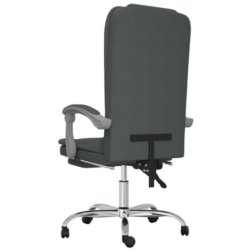 Fauteuil De Massage Inclinable De Bureau Informatique Étude Foncé Tissu Gris 02_00253