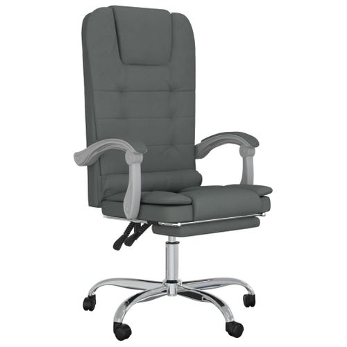 Fauteuil De Massage Inclinable De Bureau Informatique Étude Foncé Tissu Gris 02_00253