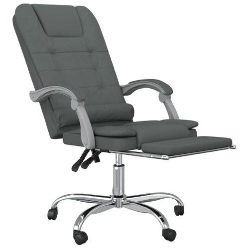 Fauteuil De Massage Inclinable De Bureau Informatique Étude Foncé Tissu Gris 02_00253