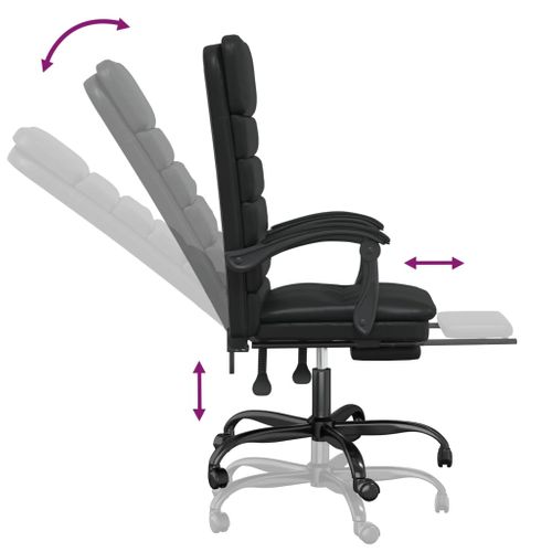 Fauteuil De Massage Inclinable De Bureau Informatique Étude Simili Noir 02_002541