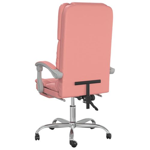 Fauteuil De Massage Inclinable De Bureau Informatique Étude Rose Simili Rose 02_0
