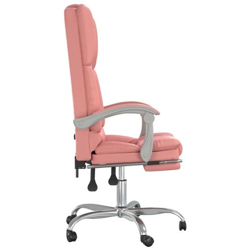 Fauteuil De Massage Inclinable De Bureau Informatique Étude Rose Simili Rose 02_0