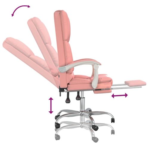 Fauteuil De Massage Inclinable De Bureau Informatique Étude Rose Simili Rose 02_0
