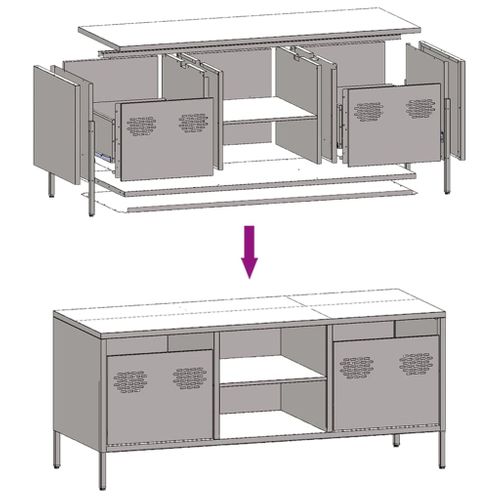 Meuble TV Multimédia Étagère Télévision Buffet Téléviseur