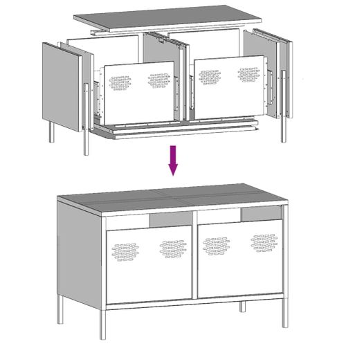 Meuble TV Multimédia Étagère Télévision Buffet Téléviseur