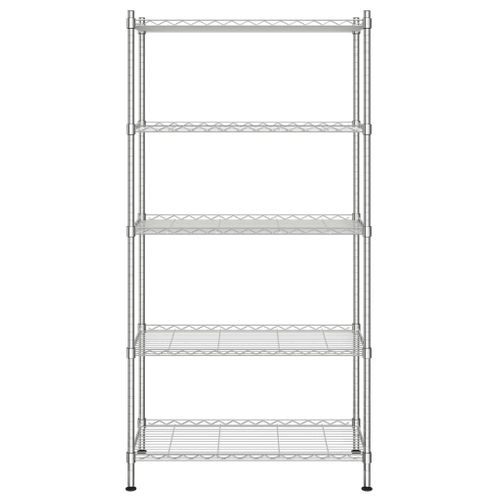 Étagère De Rangement 5 Niveaux 90 X 35 X 180 Cm Chrome 250 Kg Argent 02_0045695