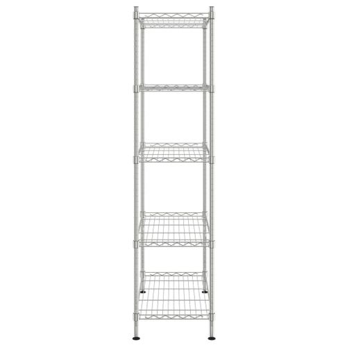 Étagère De Rangement 5 Niveaux 90 X 35 X 180 Cm Chrome 250 Kg Argent 02_0045695