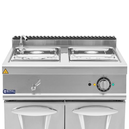 Bain-marie 6 000 W 2 X Gn 1/2 2 X Gn 1/3 Robinet Meuble Bas (80 X 73 Cm) Acier Inoxyd