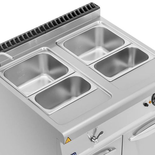 Bain-marie 6 000 W 2 X Gn 1/2 2 X Gn 1/3 Robinet Meuble Bas (80 X 73 Cm) Acier Inoxyd