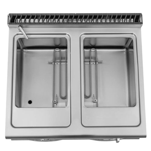 Bain-marie 6 000 W 2 X Gn 1/2 2 X Gn 1/3 Robinet Meuble Bas (80 X 73 Cm) Acier Inoxyd