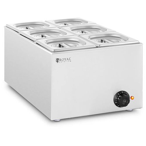 Bain-marie Professionnel 640 Watts 6 X Bacs Gn 1/6 Acier Inoxydable Argenté 14_000830