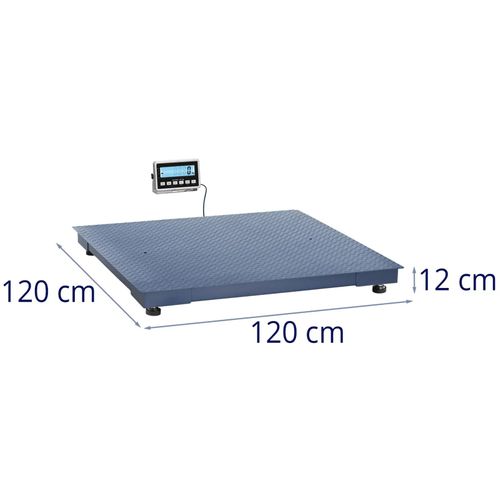 Balance Au Sol 3 000 Kg / 1 Kg 120 X 120 Cm Avec Écran LCD Externe Acier Inoxydable P