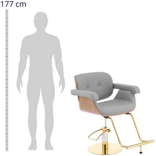 Fauteuil De Coiffeur Professionnel Avec Repose-pieds 200 Kg Acier Inoxydable Pvc Doré