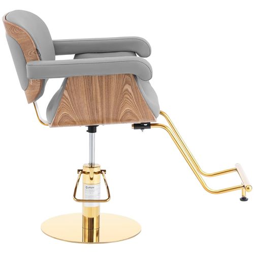 Fauteuil De Coiffeur Professionnel Avec Repose-pieds 200 Kg Acier Inoxydable Pvc Doré