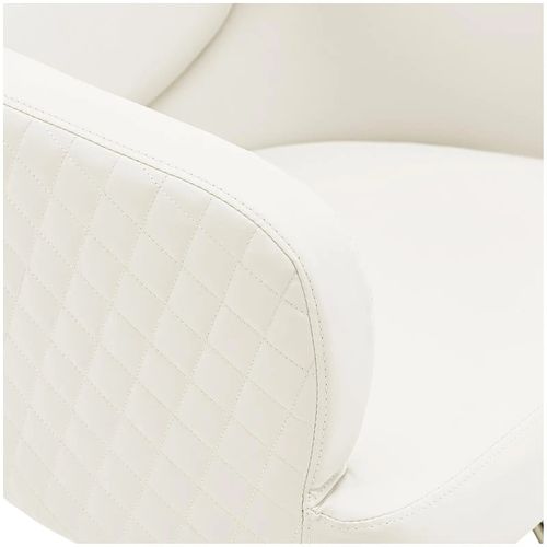 Fauteuil De Coiffeur Professionnel Avec Repose-pieds 200 Kg Acier Inoxydable Pvc Crème