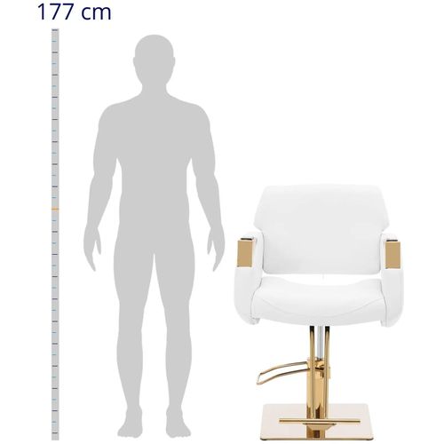 Fauteuil De Coiffeur Professionnel Avec Repose-pieds 200 Kg Acier Inoxydable Pvc Doré