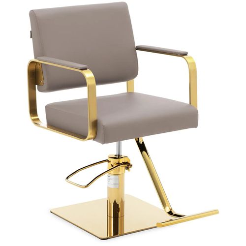 Fauteuil De Coiffeur Avec Repose-pieds 200 Kg Acier Inoxydable Beige Doré 14_0008956