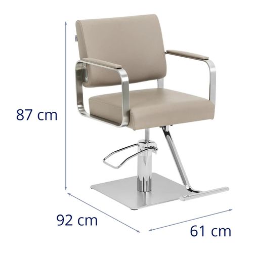 Fauteuil De Coiffure Avec Repose-pieds 92 X 61 X 87 Cm 200 Kg Beige Argenté 14_000896