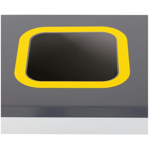 Poubelle De Recyclage 180 Litres 3 Compartiments Acier Peint Argenté 14_0009741