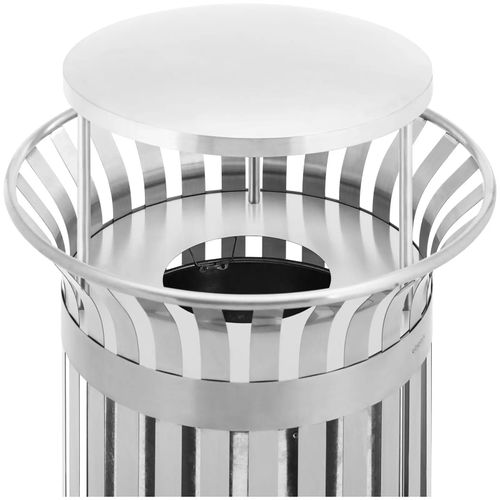 Poubelle Extérieure Ronde Avec Couvercle 73 X 73 X 105 Cm Acier Inoxydable 14_0009748