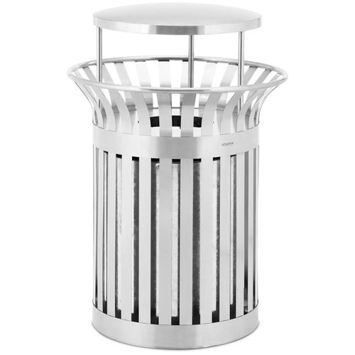 Poubelle Extérieure Ronde Avec Couvercle 73 X 73 X 105 Cm Acier Inoxydable 14_0009748