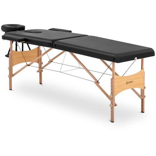 Table De Massage Pliante 2 Zones 185 X 70 X 62 86 Cm 220 Kg Bois De Hêtre Noir 14_000