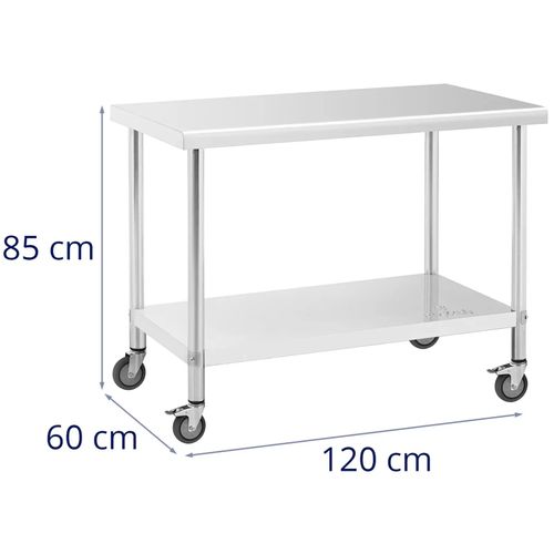 Table De Travail Cuisine Professionnel Premium 60 X 120 Cm 158 Kg Acier Inoxydable 14