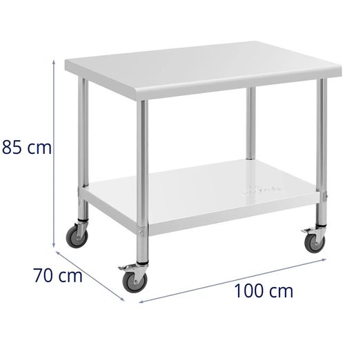 Table De Travail Cuisine Professionnel Premium 70 X 100 Cm 155 Kg Acier Inoxydable 14