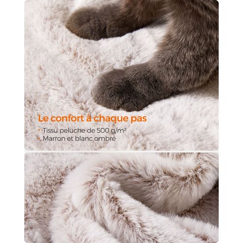 Arbre à Chat Tour De Jeux 49 X 49 X 135 Cm Grand Doux Marron Clair 12_0003901