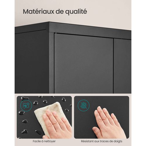 Armoire De Rangement En Acier Placard De Bureau à 5 Niveaux Double Porte