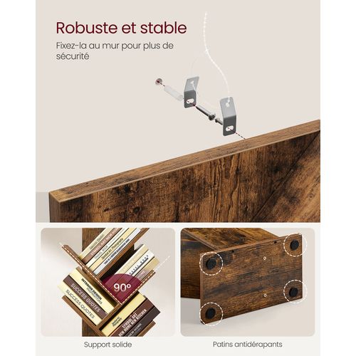 Étagère Bibliotheque 8 Niveaux 50 X 24 X 141,5 Cm En Forme D'arbre Marron 12_0004050