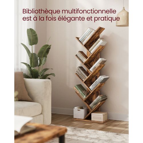 Étagère Bibliotheque 8 Niveaux 50 X 24 X 141,5 Cm En Forme D'arbre Marron 12_0004050