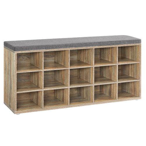Banc Chaussures Meuble Chaussures Entrée Banc Rangement Avec 15 Compartiments Siège
