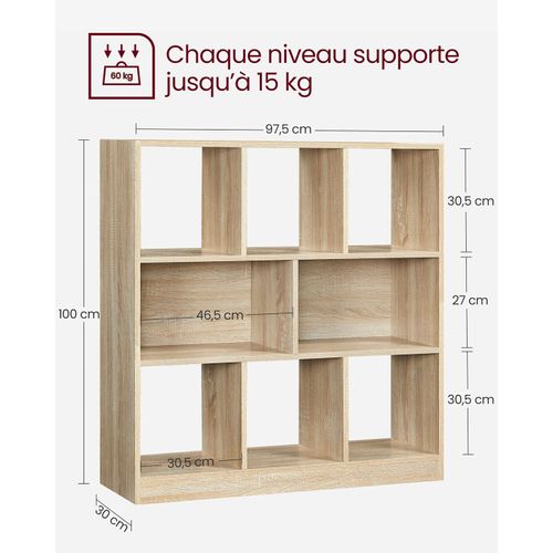 Bibliothèque Ouverte Étagère De Rangement Sur Pieds Dimensions: 97,5 X 30 X 100 Cm B