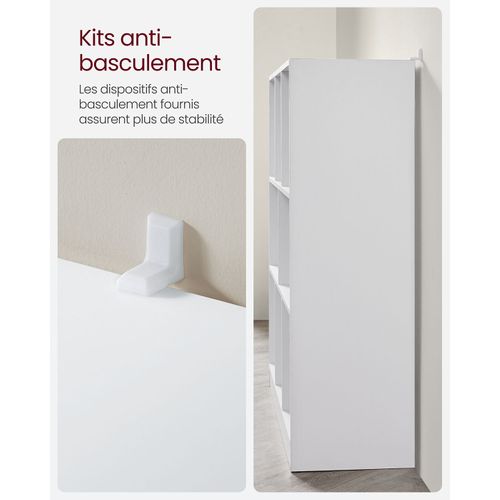 Bibliothèque Ouverte Étagère De Rangement Sur Pieds Dimensions: 97,5 X 30 X 100 Cm Bl