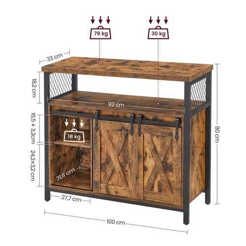 Buffet De Salle à Manger Placard De Cuisine Meuble De Rangement Armoire Portes De Gra