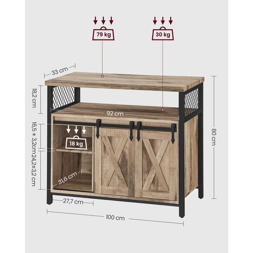 Buffet De Salle à Manger Placard De Cuisine 33 X 100 X 80 Cm Meuble De Rangement Armo