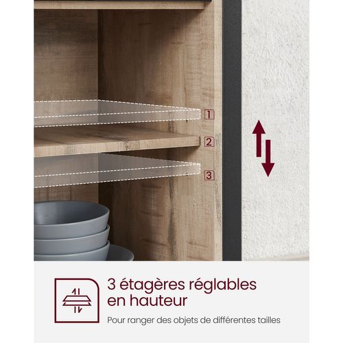 Buffet De Salle à Manger Placard De Cuisine 33 X 100 X 80 Cm Meuble De Rangement Armo