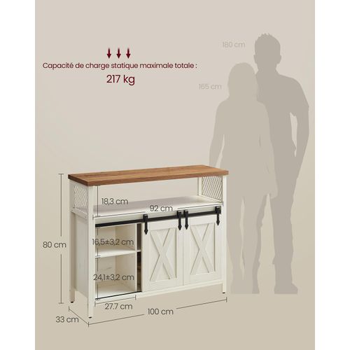 Buffet De Salle à Manger Placard De Cuisine Meuble De Rangement Armoire Portes De Gra